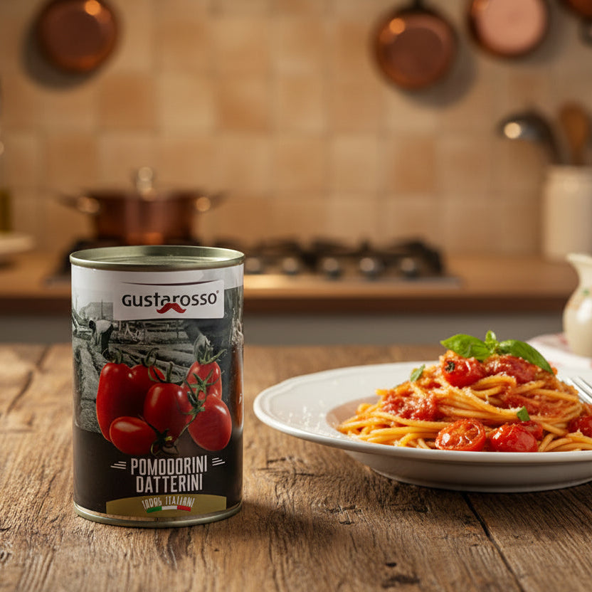 Pomodori Datterini Gustarosso latta da 400 grammi netti X 12 Barattoli