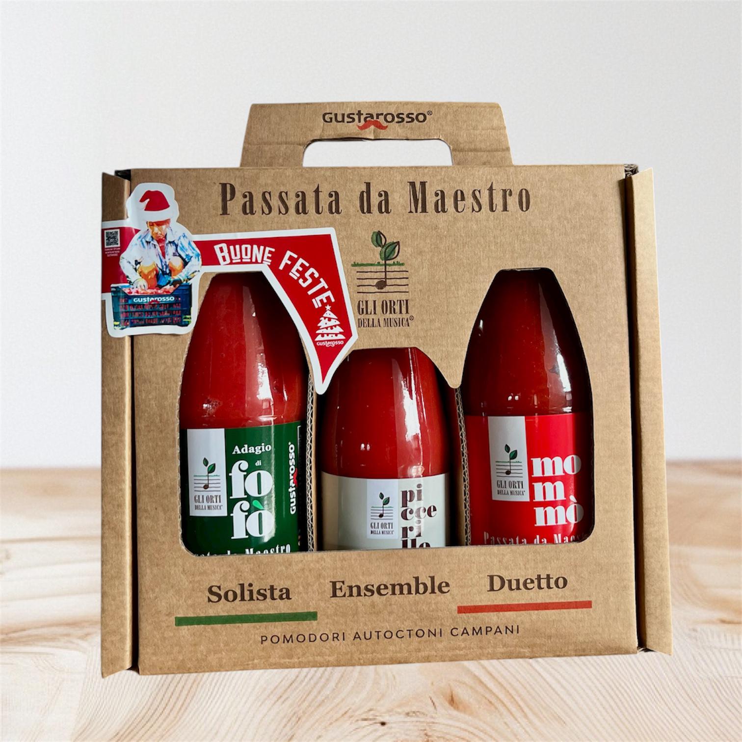Passata da Maestro 6 bottiglie Piccerillo, 6 bottiglie Mommò, 6 bottiglie Fofò in termopacco - Gli orti della musica / Gustarosso SPEDIZIONE INCLUSA image 0