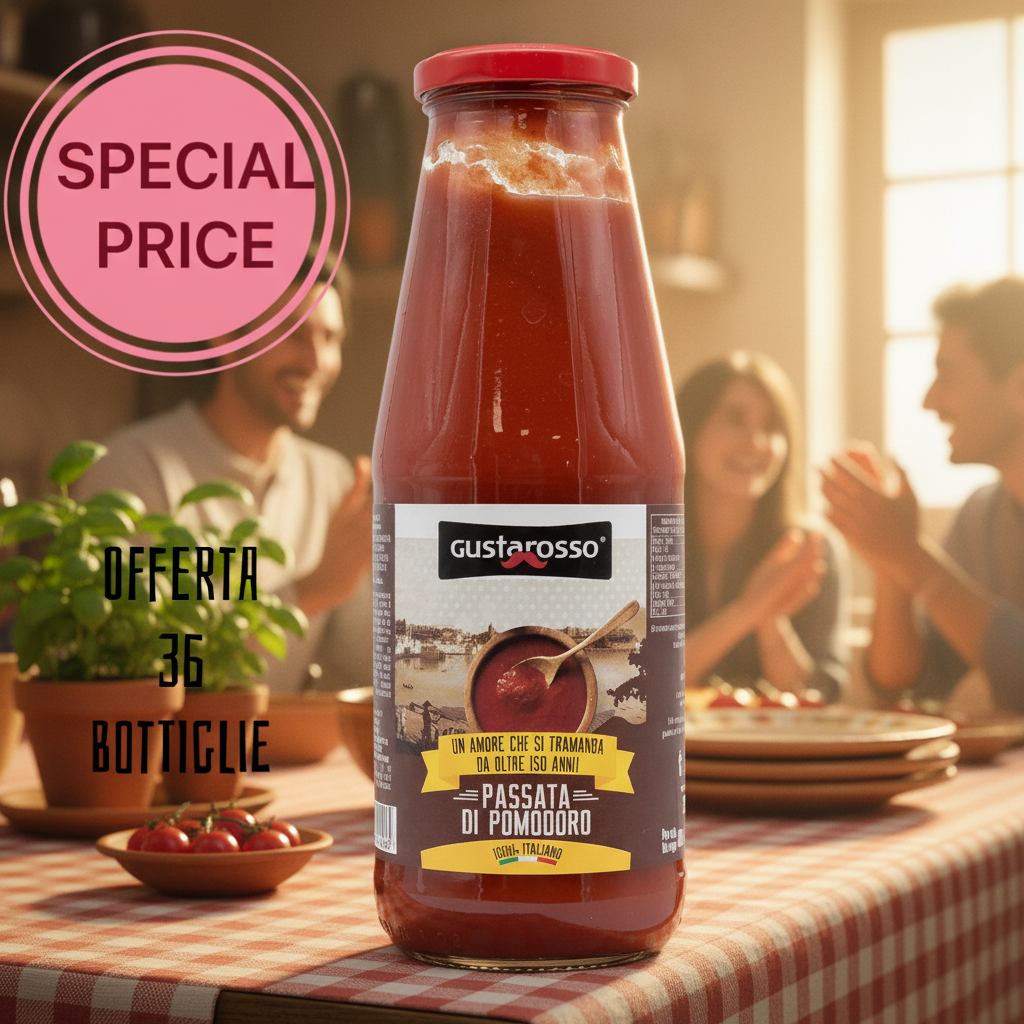 OFFERTA SCORTA.                                 Passata di Pomodoro 100% italiano - vetro da 680gr netti - 36 Bottiglie - image 0